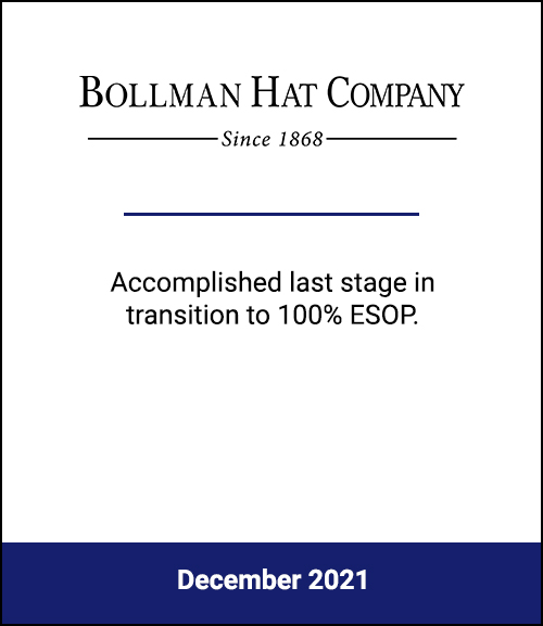 Country’s Oldest Hat Maker Completes Last Stage Transition to 100% ESOP Owned