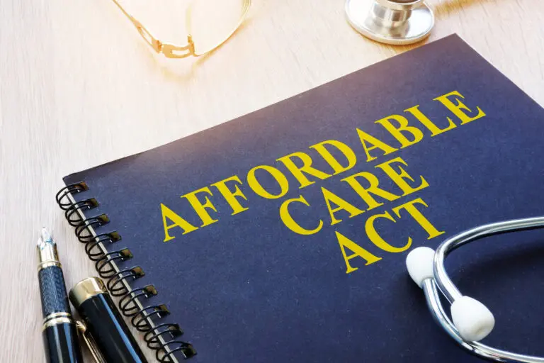 blue notepad titled affordable care act