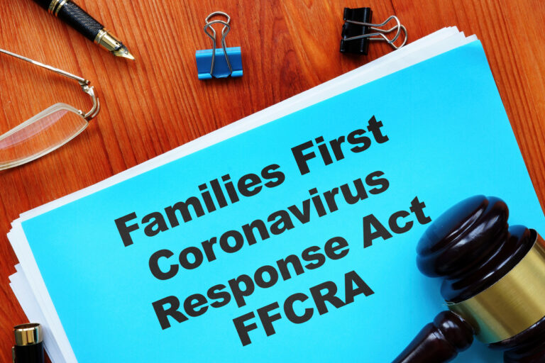 gavel and folder that says families first coronavirus response act