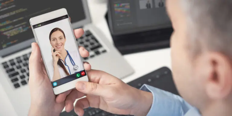 Doctors on a phone
