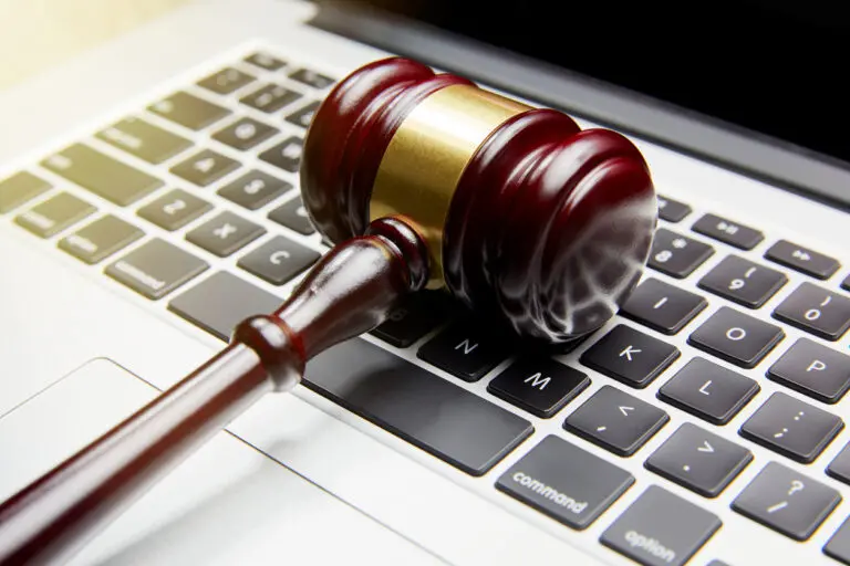 gavel on a keyboard