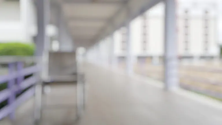 photo of walkway and a wheelchair