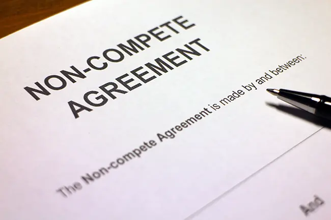 non compete agreement with blank signature line