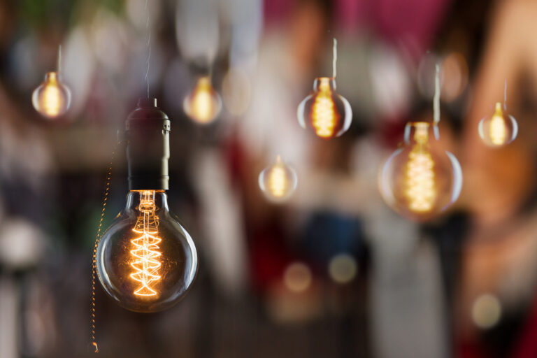 lightbulbs hanging