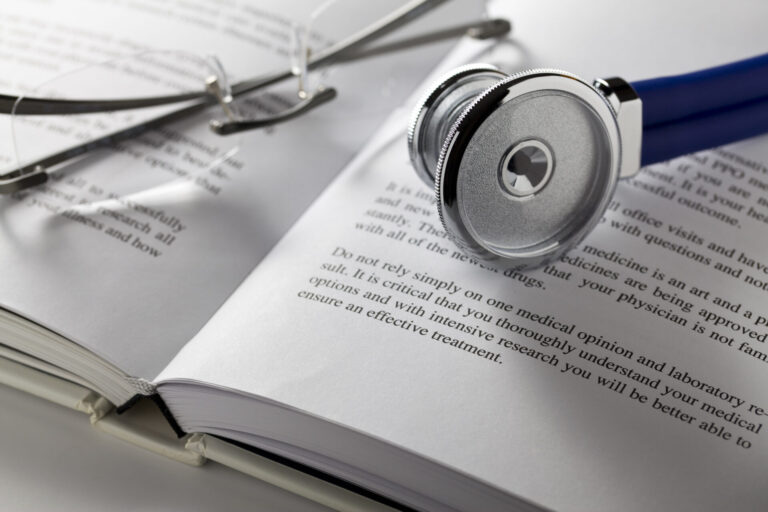 stethoscope on book