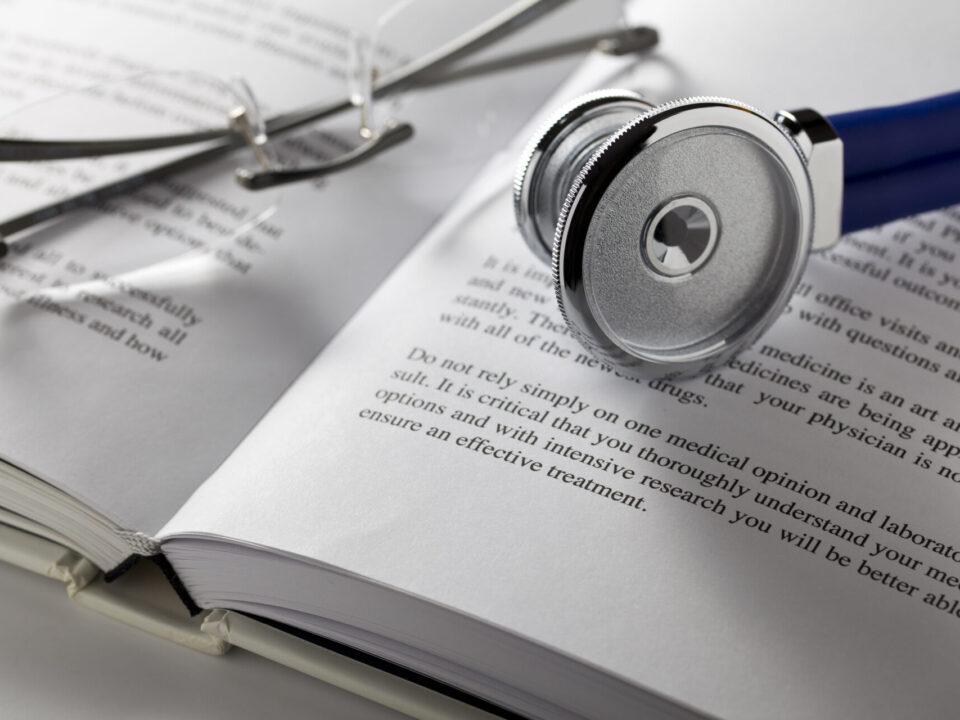 stethoscope on book